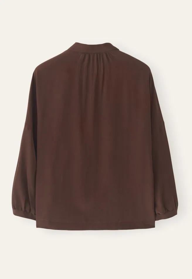 Poetry Fashion Shirts and Tunics Women Printed Dolmansleeve Blouse Mahogany