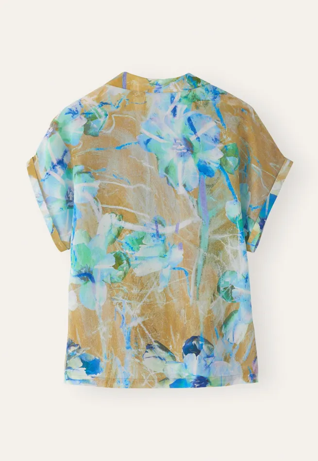 Poetry Fashion Shirts and Tunics Women Printed Shirt Aqua Tan