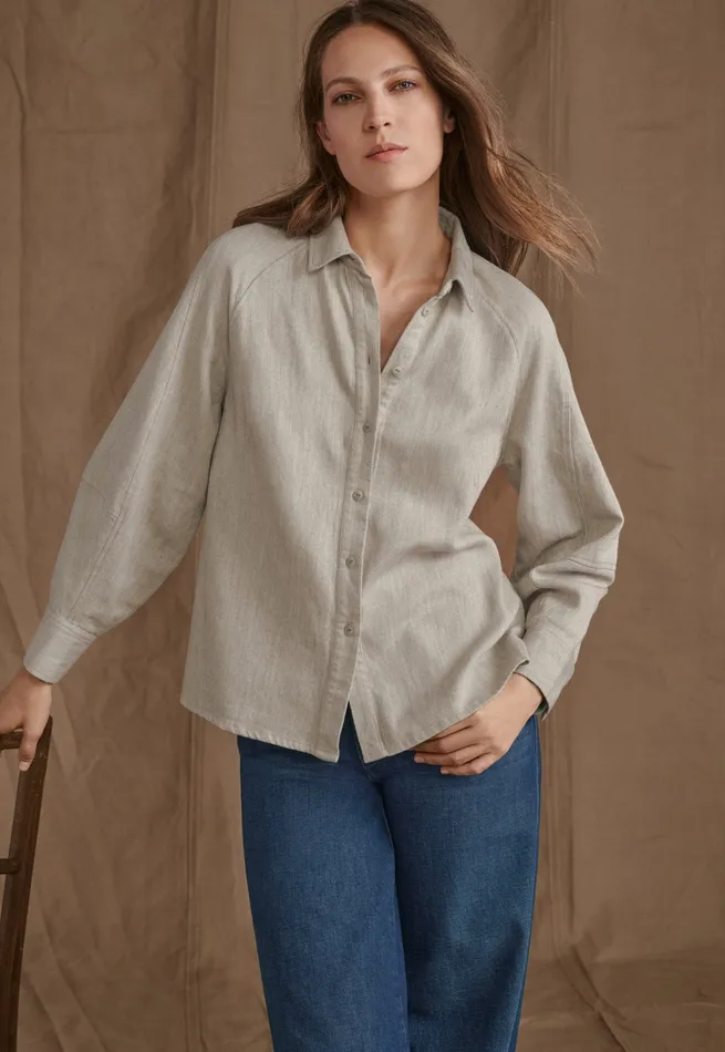 Poetry Fashion Shirts and Tunics Women Raglansleeve Blouse Fawn
