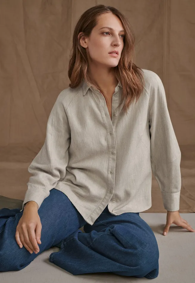 Poetry Fashion Shirts and Tunics Women Raglansleeve Blouse Fawn