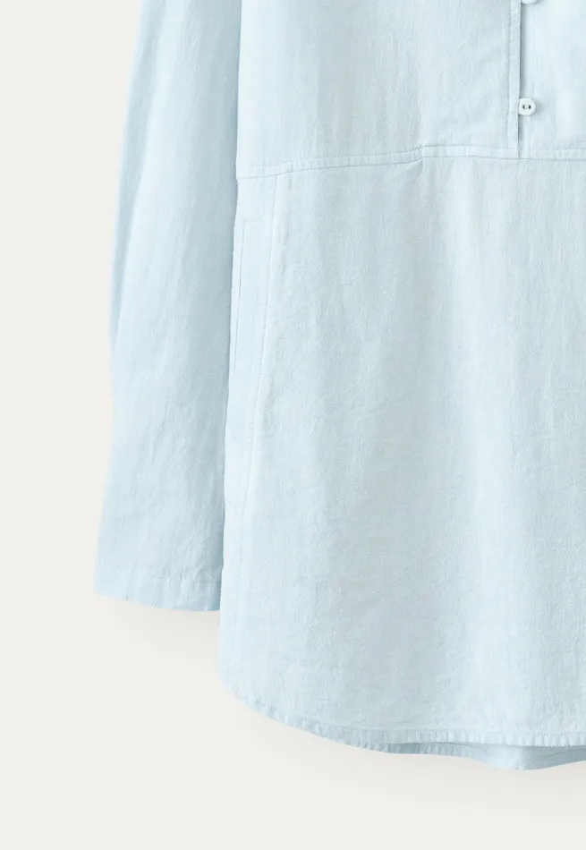 Poetry Fashion Shirts and Tunics Women Shawlcollar Blouse Chambray