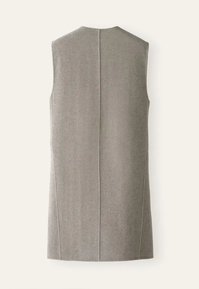 Poetry Fashion Shirts and Tunics Women Sleeveless Coat Soft Taupe