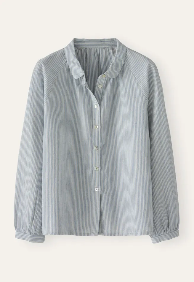 Poetry Fashion Shirts and Tunics Women Striped Blouse Ecru Blue