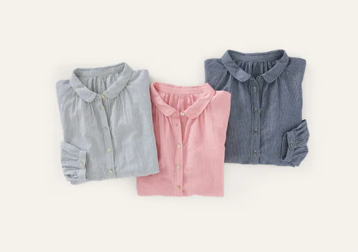 Poetry Fashion Shirts and Tunics Women Striped Blouse Ecru Blue