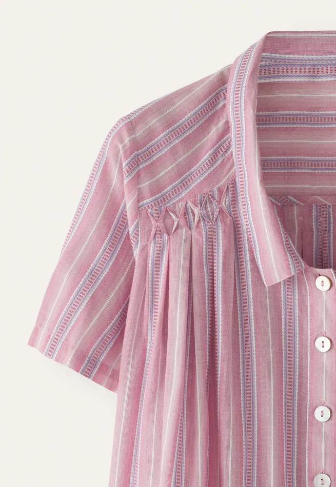 Poetry Fashion Shirts and Tunics Women Striped Pleated Shirt Lilac Pink