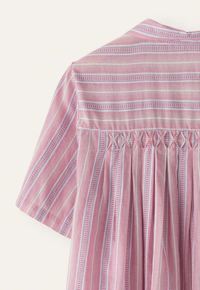 Poetry Fashion Shirts and Tunics Women Striped Pleated Shirt Lilac Pink