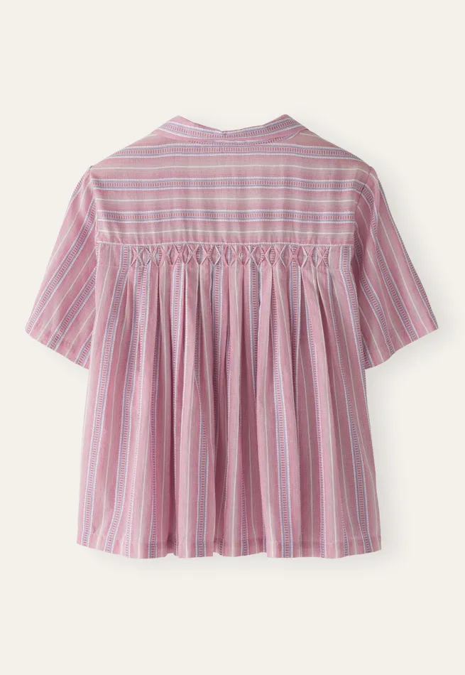 Poetry Fashion Shirts and Tunics Women Striped Pleated Shirt Lilac Pink