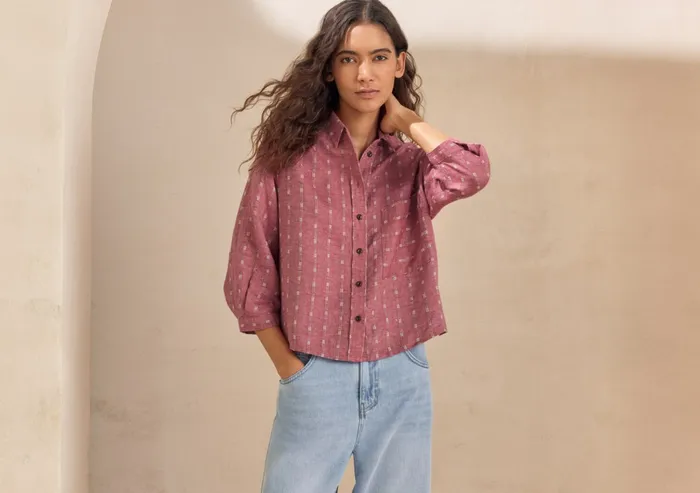 Poetry Fashion Shirts and Tunics Women Striped Shirt Cranberry