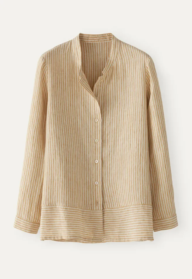Poetry Fashion Shirts and Tunics Women Striped Shirt Gold Cream