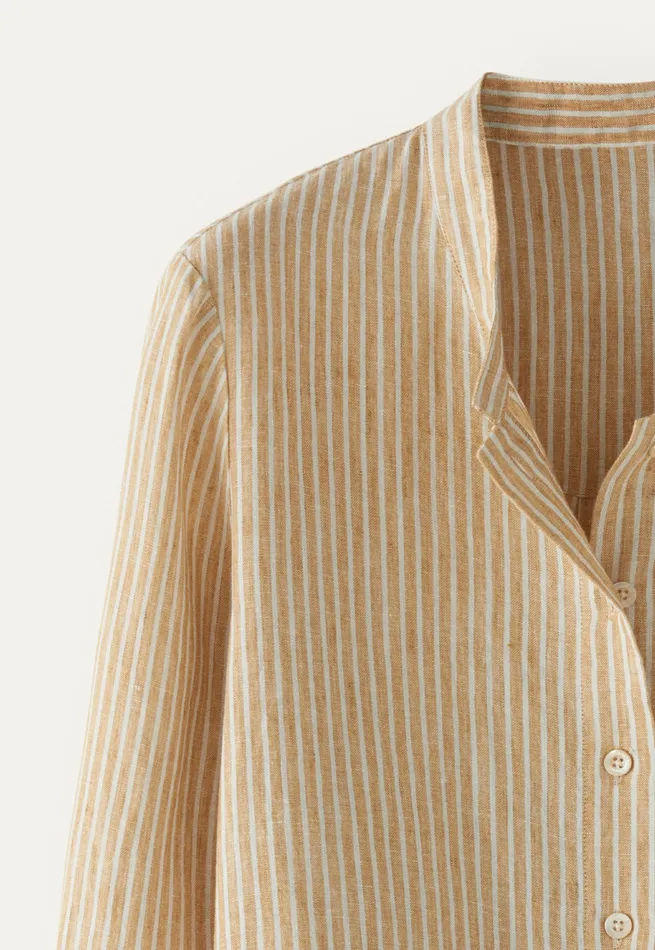 Poetry Fashion Shirts and Tunics Women Striped Shirt Gold Cream