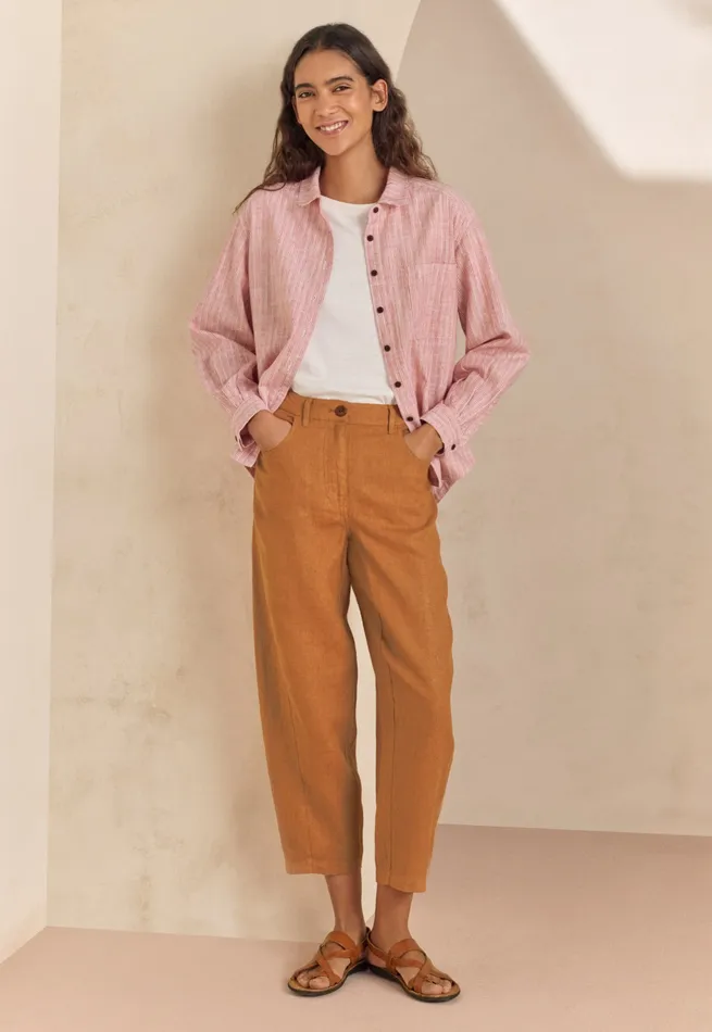 Poetry Fashion Shirts and Tunics Women Striped Shirt Soft Coral