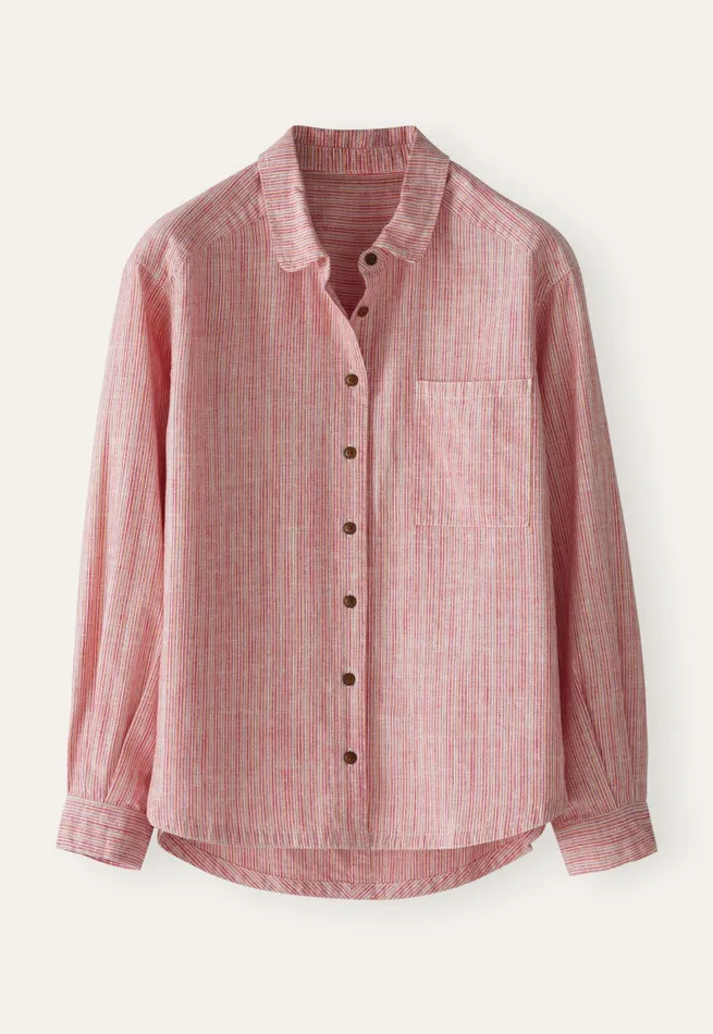 Poetry Fashion Shirts and Tunics Women Striped Shirt Soft Coral