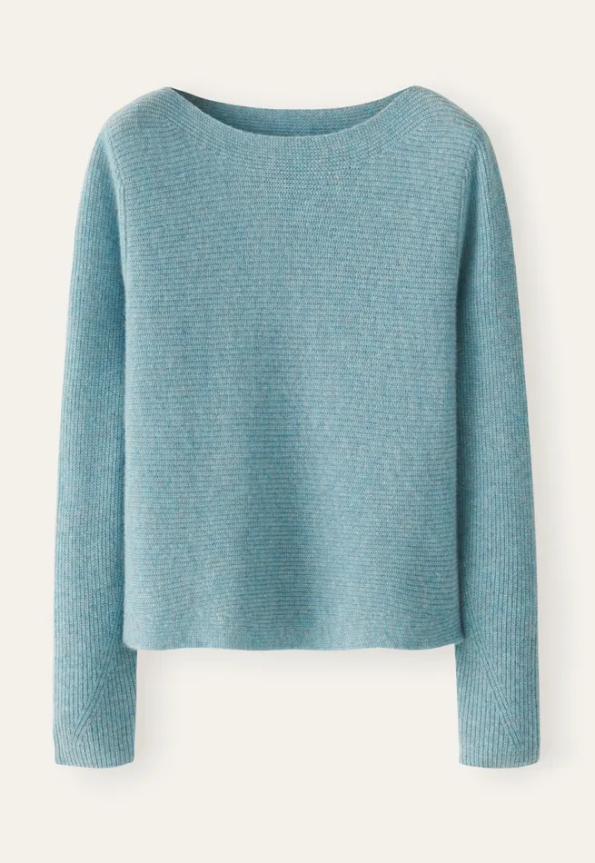 Poetry Fashion Sweaters Women Boatneck Sweater Aqua