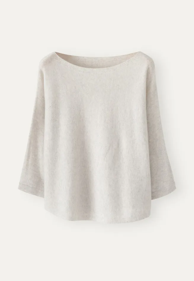 Poetry Fashion Sweaters Women Boatneck Sweater Grey Pearl