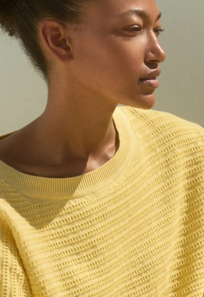 Poetry Fashion Sweaters Women Boatneck Sweater Lemon