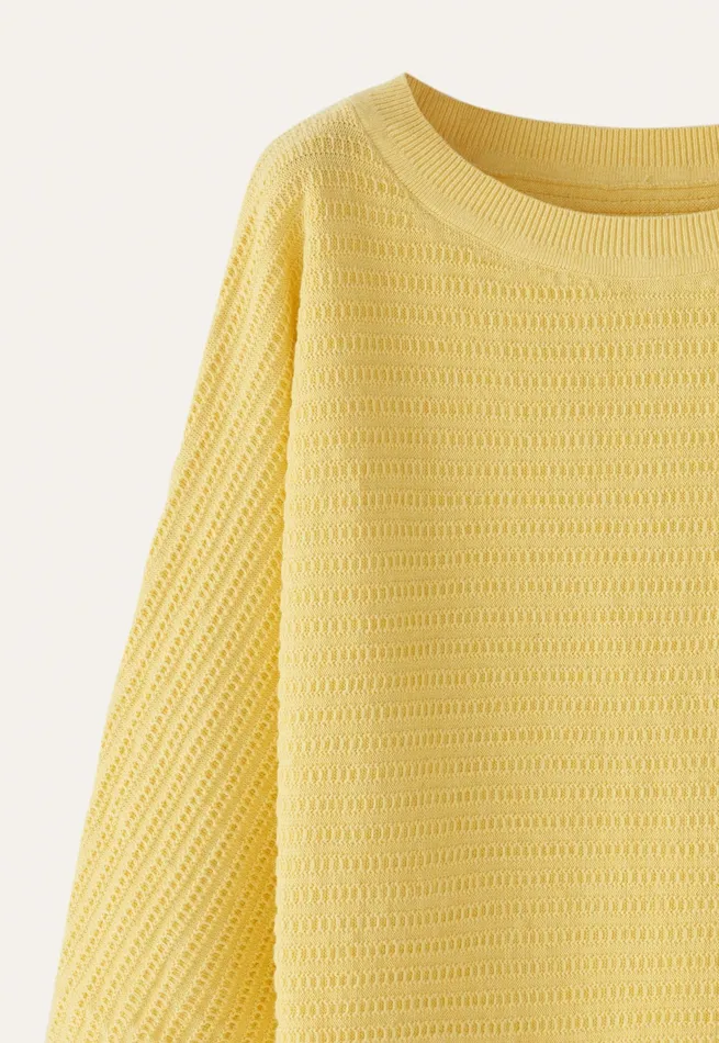 Poetry Fashion Sweaters Women Boatneck Sweater Lemon