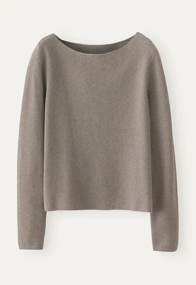 Poetry Fashion Sweaters Women Boatneck Sweater Soft Brown