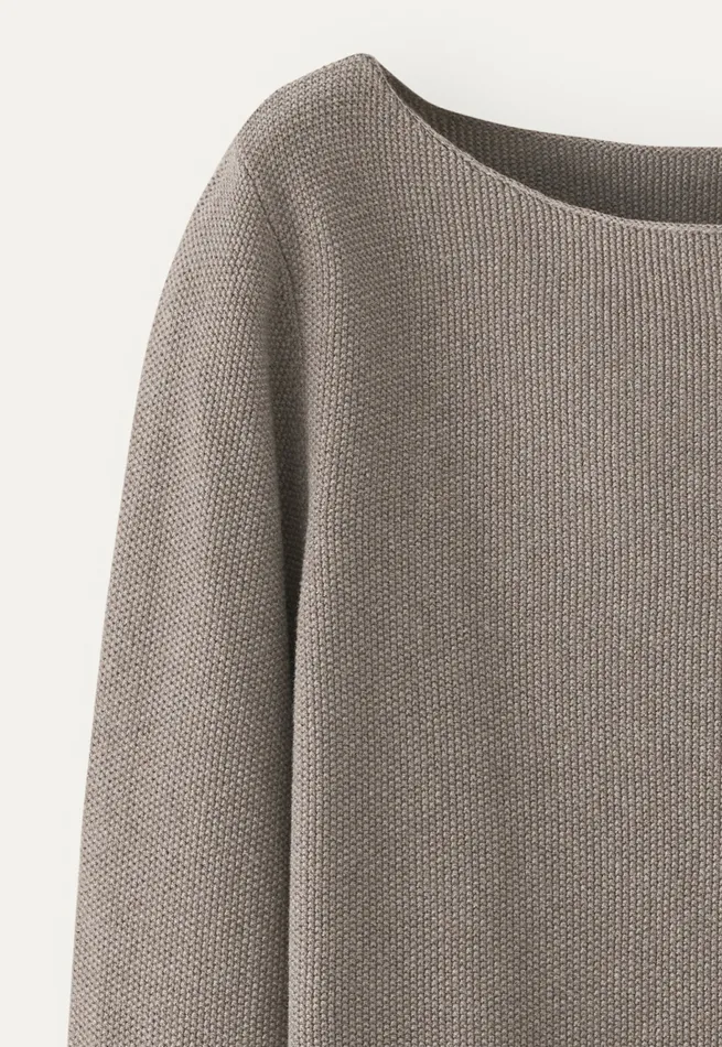 Poetry Fashion Sweaters Women Boatneck Sweater Soft Brown