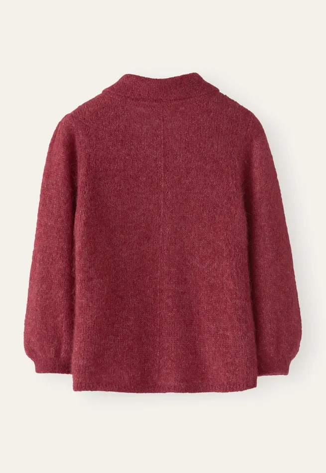 Poetry Fashion Sweaters Women Collared Sweater Maroon Pink