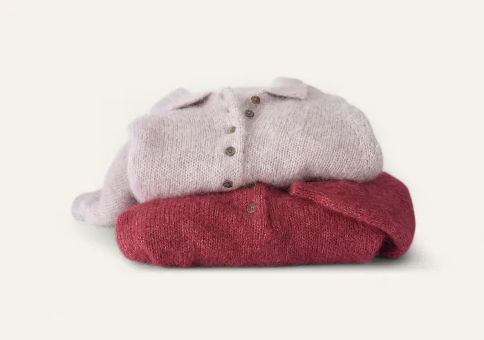 Poetry Fashion Sweaters Women Collared Sweater Maroon Pink