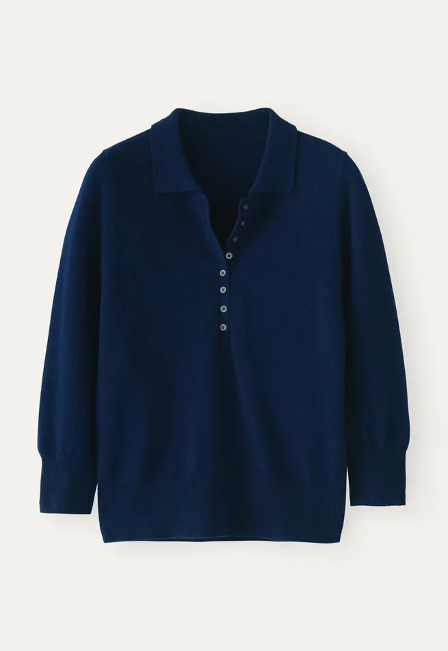 Poetry Fashion Sweaters Women Collared Sweater Midnight