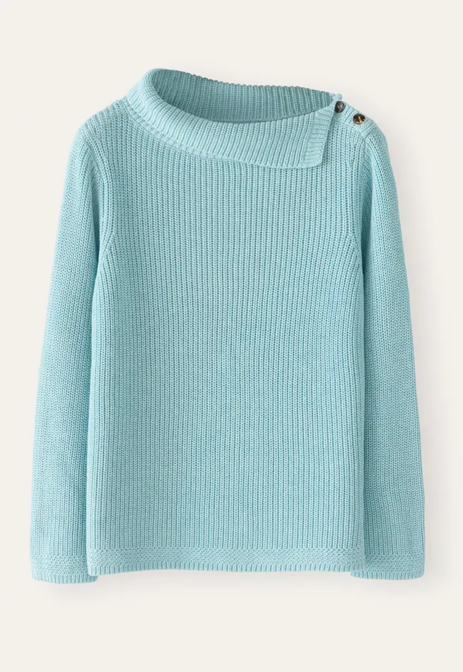 Poetry Fashion Sweaters Women Collared Sweater Mint Ocean
