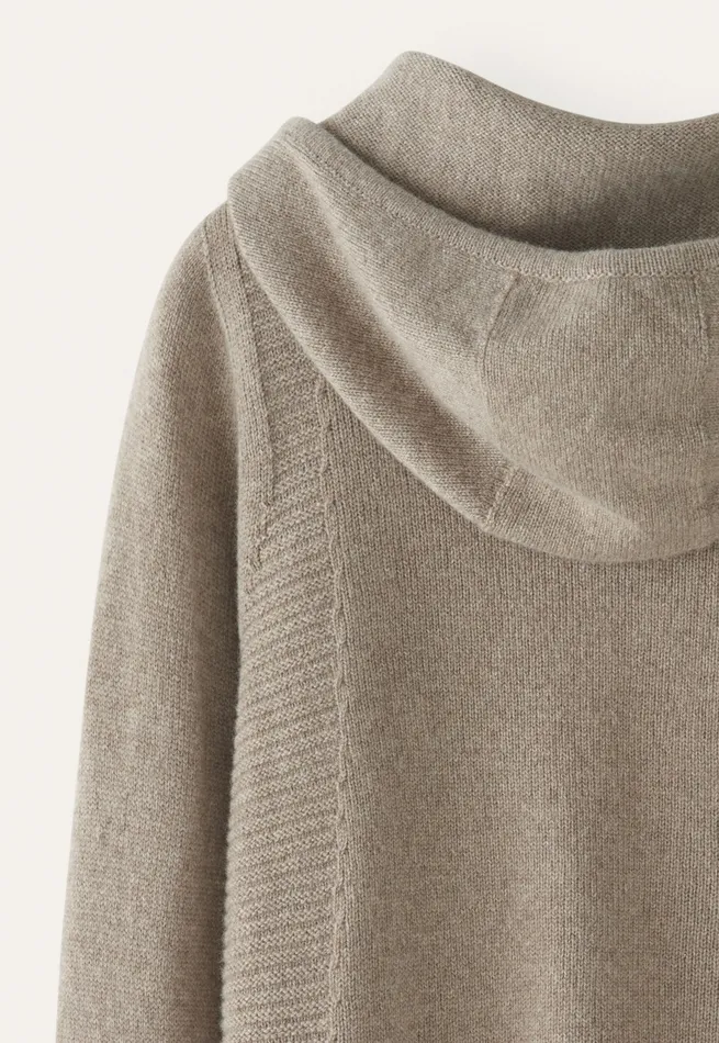 Poetry Fashion Sweaters Women Knitted Hoodie Soft Taupe