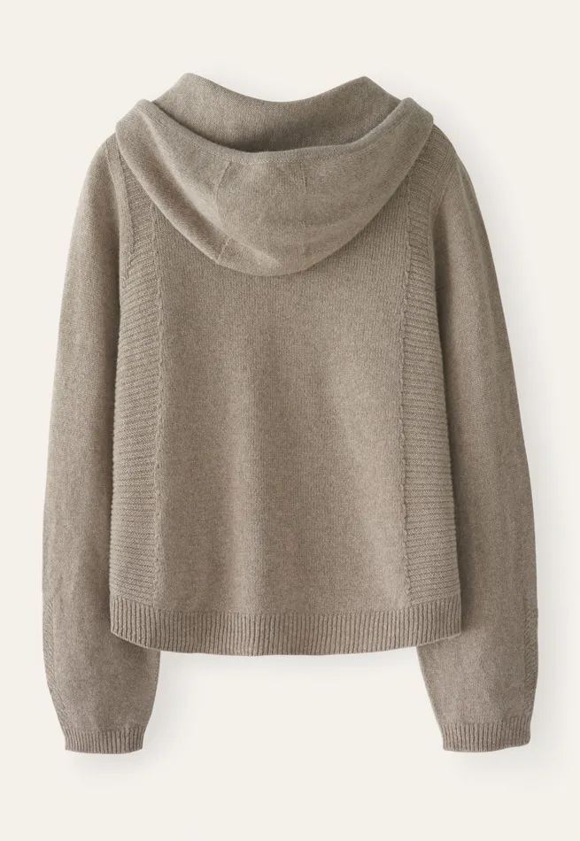 Poetry Fashion Sweaters Women Knitted Hoodie Soft Taupe