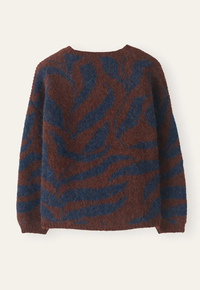 Poetry Fashion Sweaters Women Patterned Sweater Navy Brown