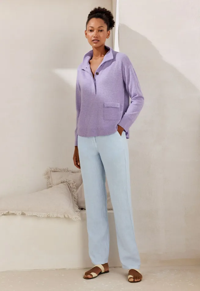 Poetry Fashion Sweaters Women Pocketdetail Sweater Soft Lavender