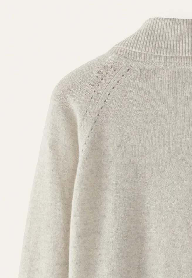 Poetry Fashion Sweaters Women Shawlcollar Sweater Grey Pearl