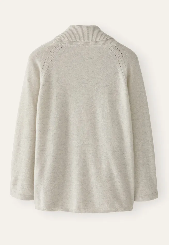 Poetry Fashion Sweaters Women Shawlcollar Sweater Grey Pearl