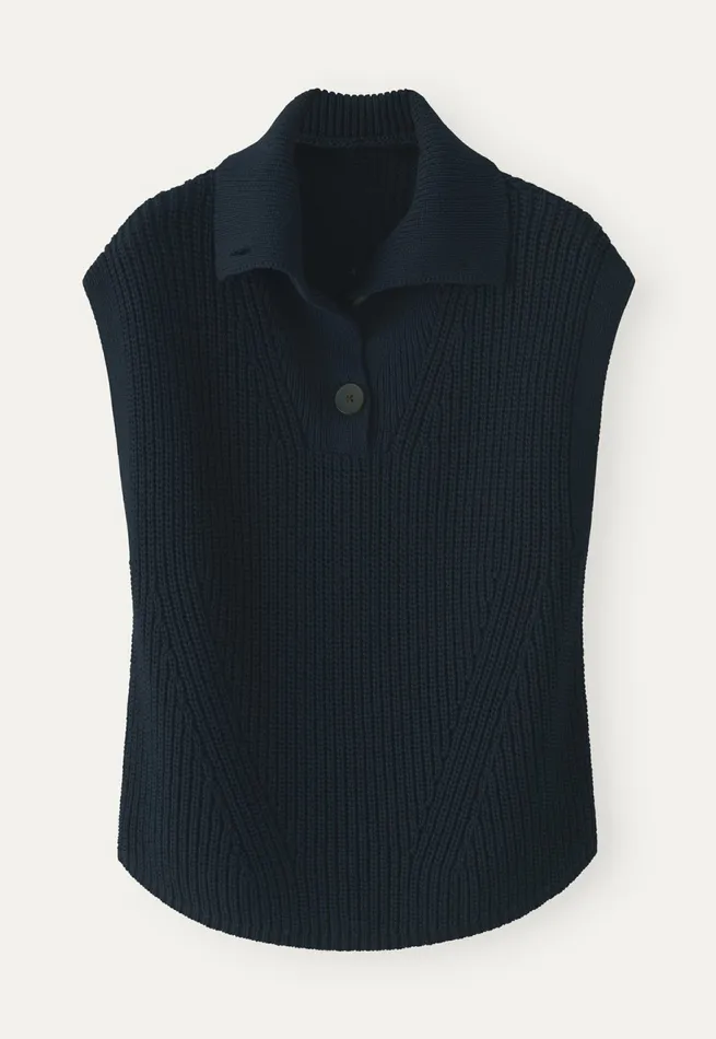 Poetry Fashion Sweaters Women Sleeveless Sweater Blue Black