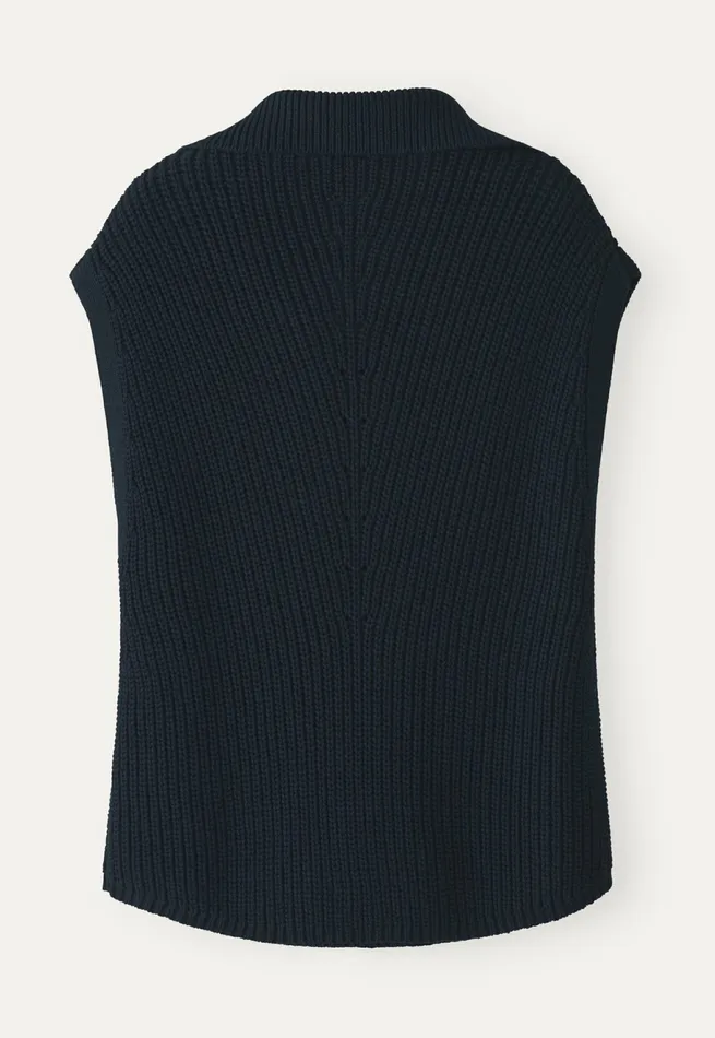 Poetry Fashion Sweaters Women Sleeveless Sweater Blue Black