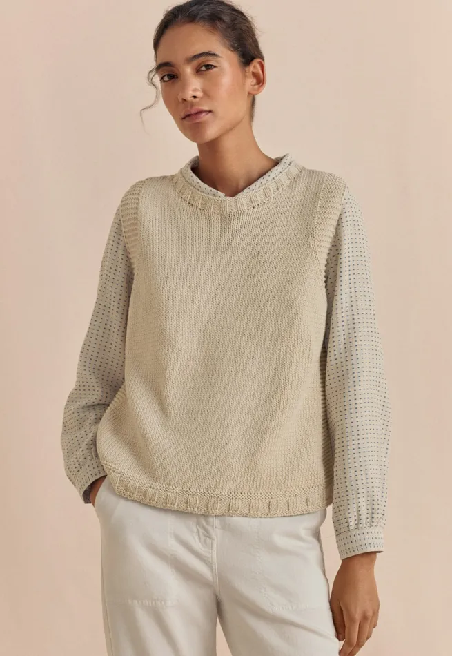 Poetry Fashion Sweaters Women Sleeveless Sweater Natural