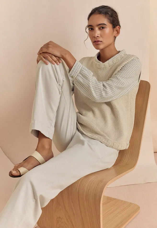 Poetry Fashion Sweaters Women Sleeveless Sweater Natural