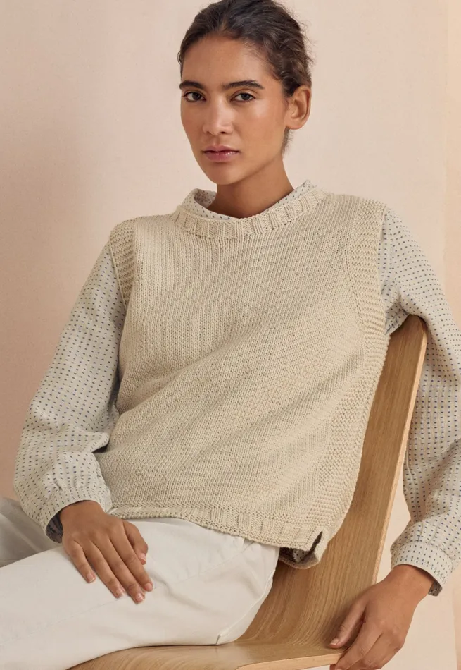 Poetry Fashion Sweaters Women Sleeveless Sweater Natural