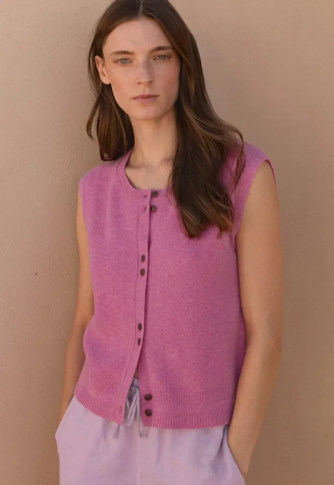 Poetry Fashion Sweaters Women Sleeveless Sweater Peony