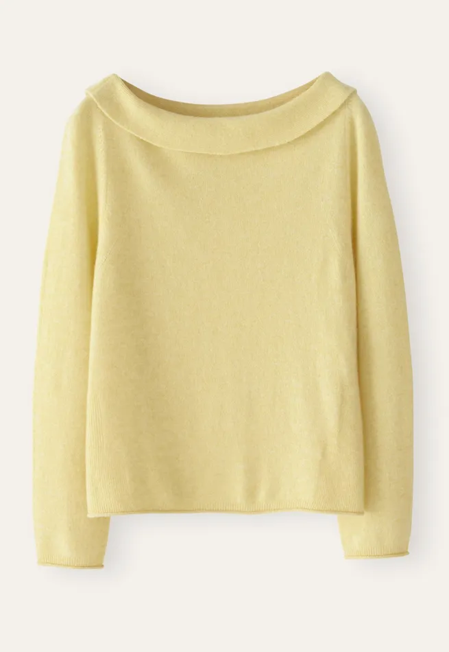 Poetry Fashion Sweaters Women Turnover Boatneck Sweater Sherbet