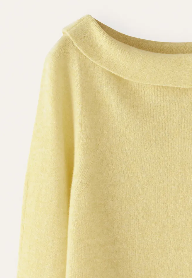 Poetry Fashion Sweaters Women Turnover Boatneck Sweater Sherbet