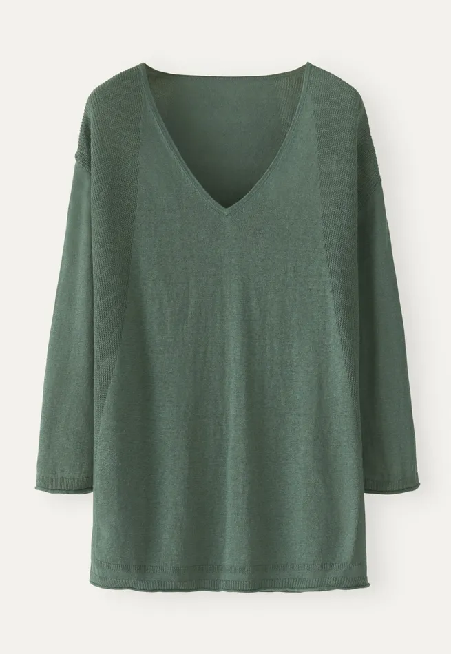 Poetry Fashion Sweaters Women Vneck Sweater Bay Green