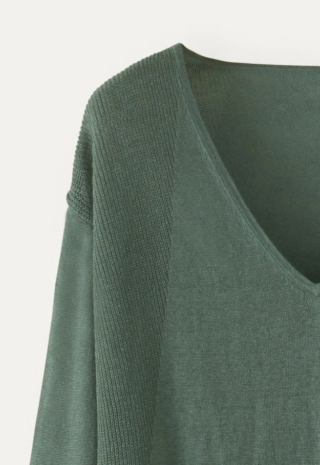 Poetry Fashion Sweaters Women Vneck Sweater Bay Green