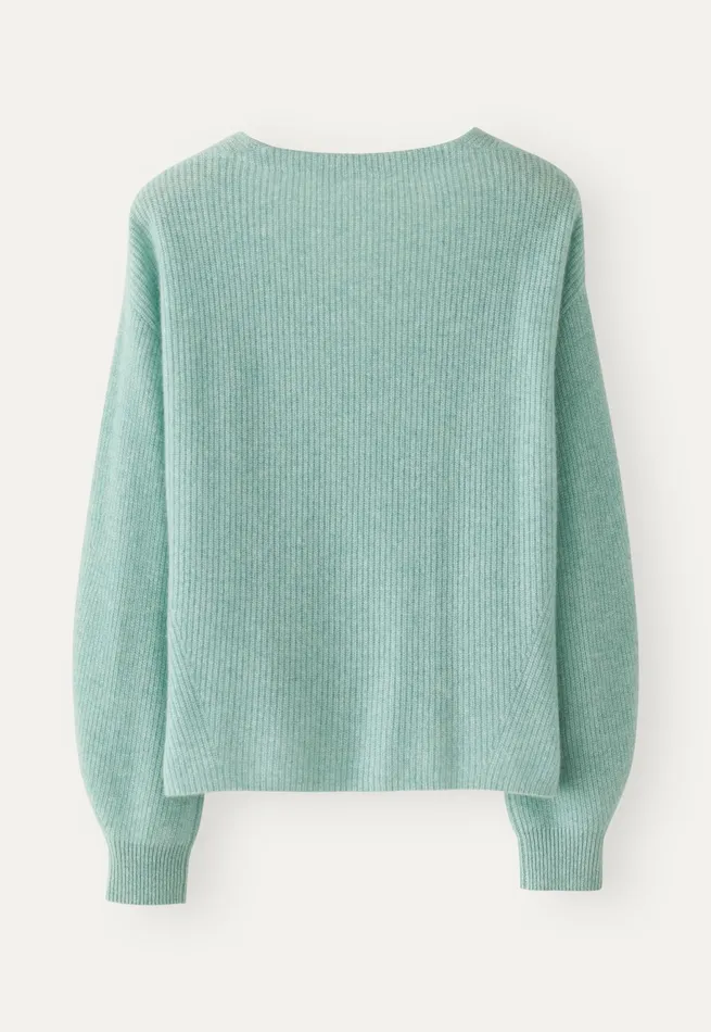 Poetry Fashion Sweaters Women Vneck Sweater Soft Jade