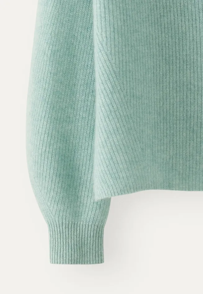 Poetry Fashion Sweaters Women Vneck Sweater Soft Jade