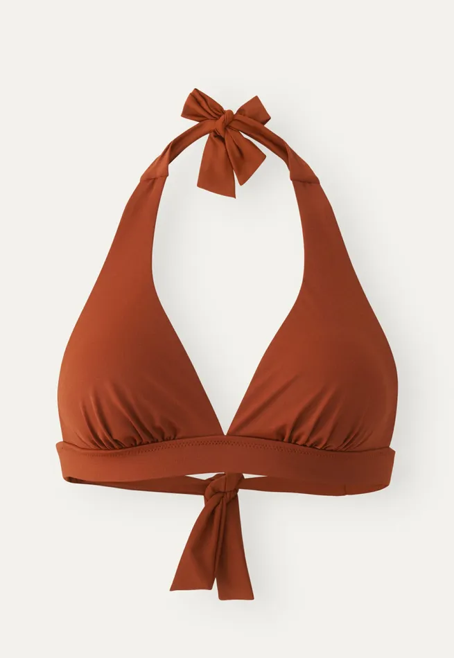 Poetry Fashion Swimwear Women Halterneck Bikini Top Burnt Sienna