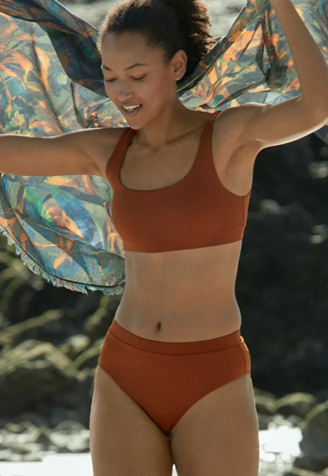 Poetry Fashion Swimwear Women Squareneck Bikini Top Burnt Sienna