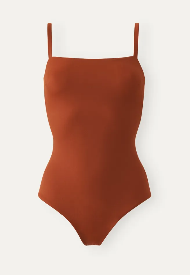 Poetry Fashion Swimwear Women Squareneck Swimsuit Burnt Sienna
