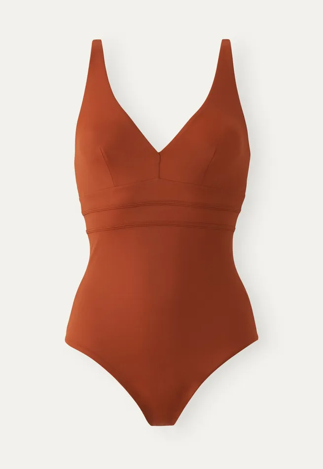 Poetry Fashion Swimwear Women Vneck Swimsuit Burnt Sienna