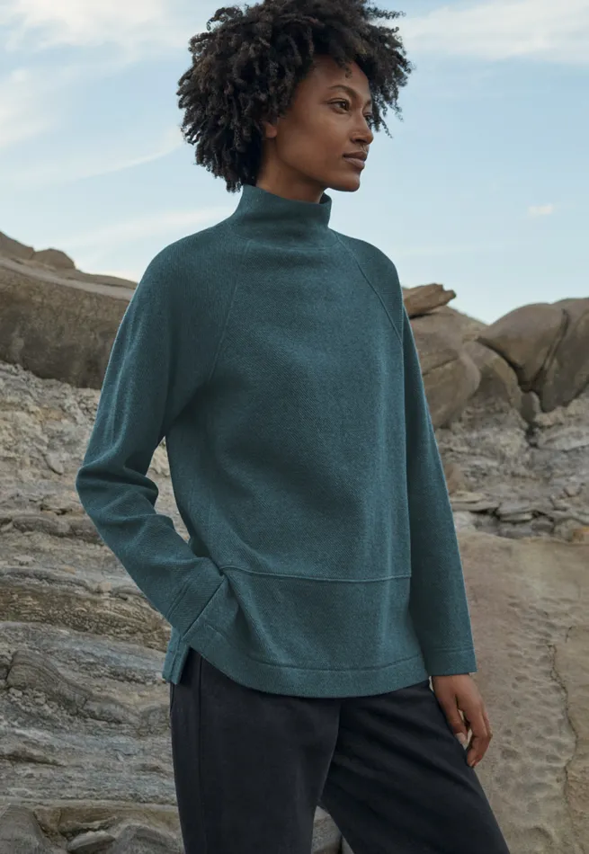 Poetry Fashion TShirt and Tops Women Funnelneck Tunic Petrol Teal