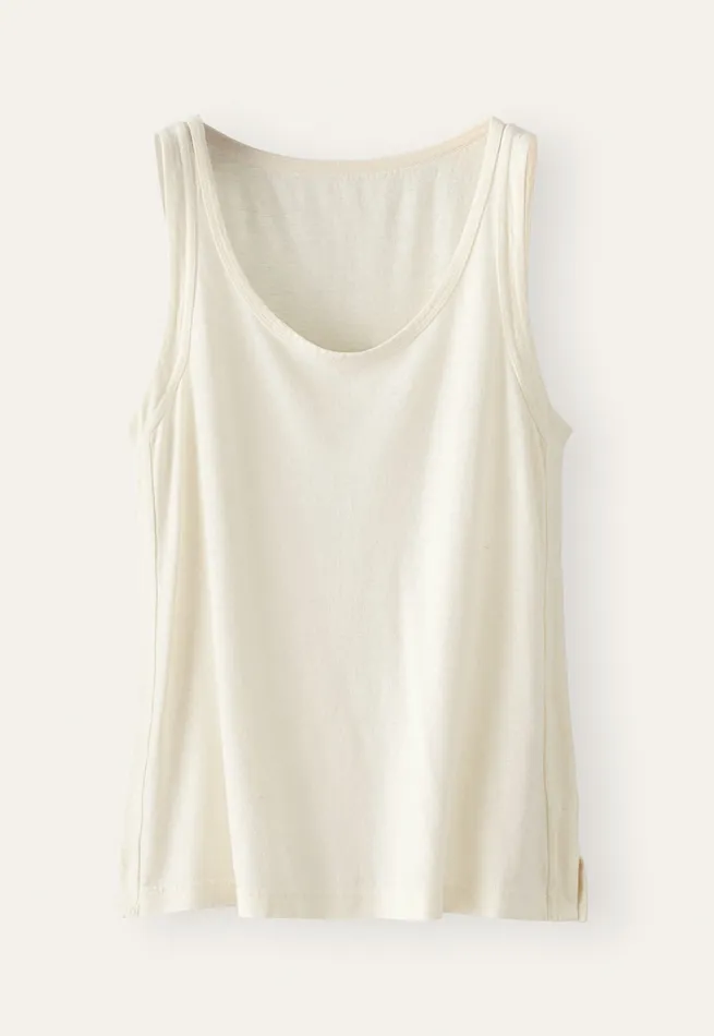 Poetry Fashion TShirt and Tops Women Panelled Vest Ecru